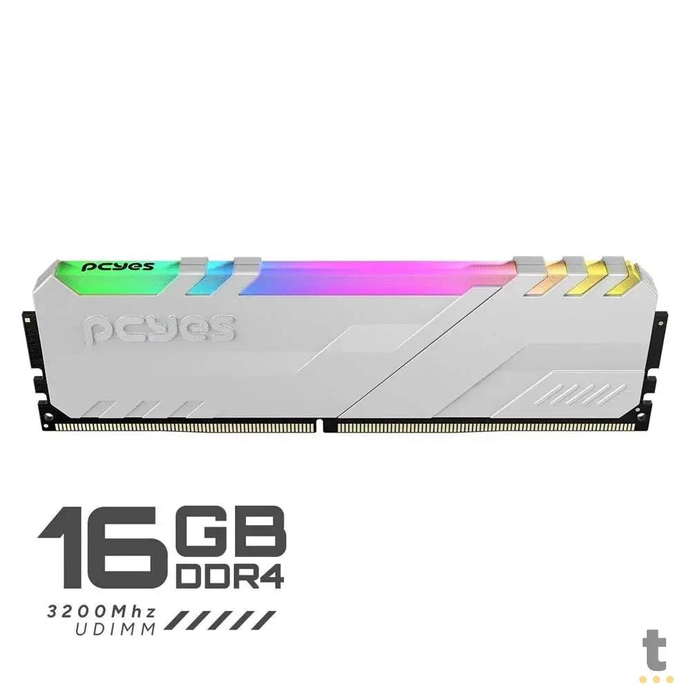 Memoria para Desktop DDR4 16gb 3200mhz PCYes Gamer Udimm Branca C/ RGB - PM163200D4WR Truedata